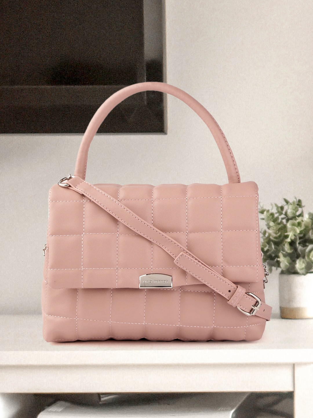 Lino Perros Pink Quilted Satchel Price in India