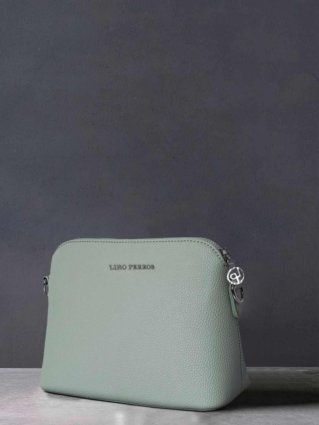 Lino Perros Mint Green Solid Sling Bag Price in India