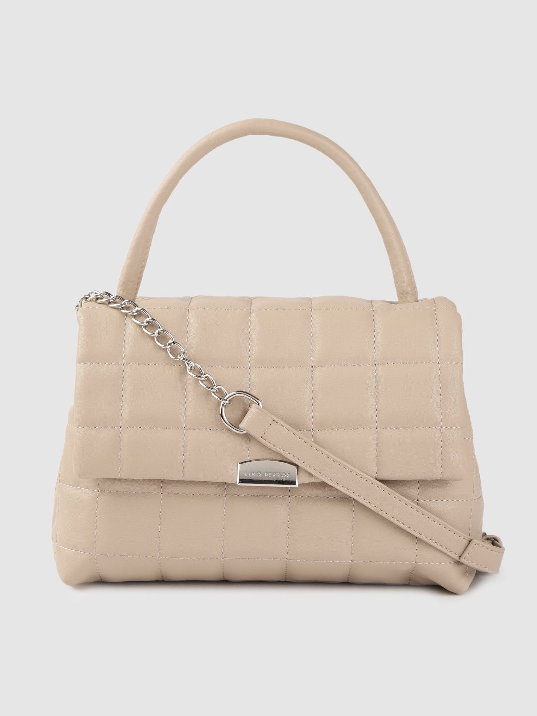 Lino Perros Beige Quilted Satchel Price in India