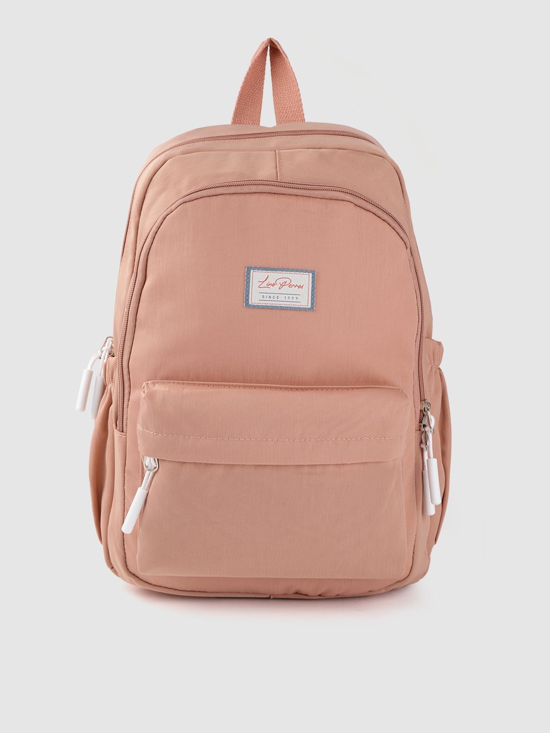 Lino Perros Women Pink Solid Laptop Backpack Price in India