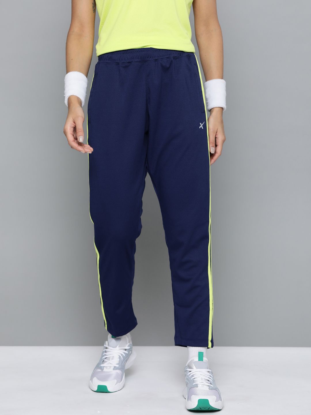 HRX by Hrithik Roshan Women Medieval Blue Solid N9 Rapid Dry Cricket Track Pants Price in India