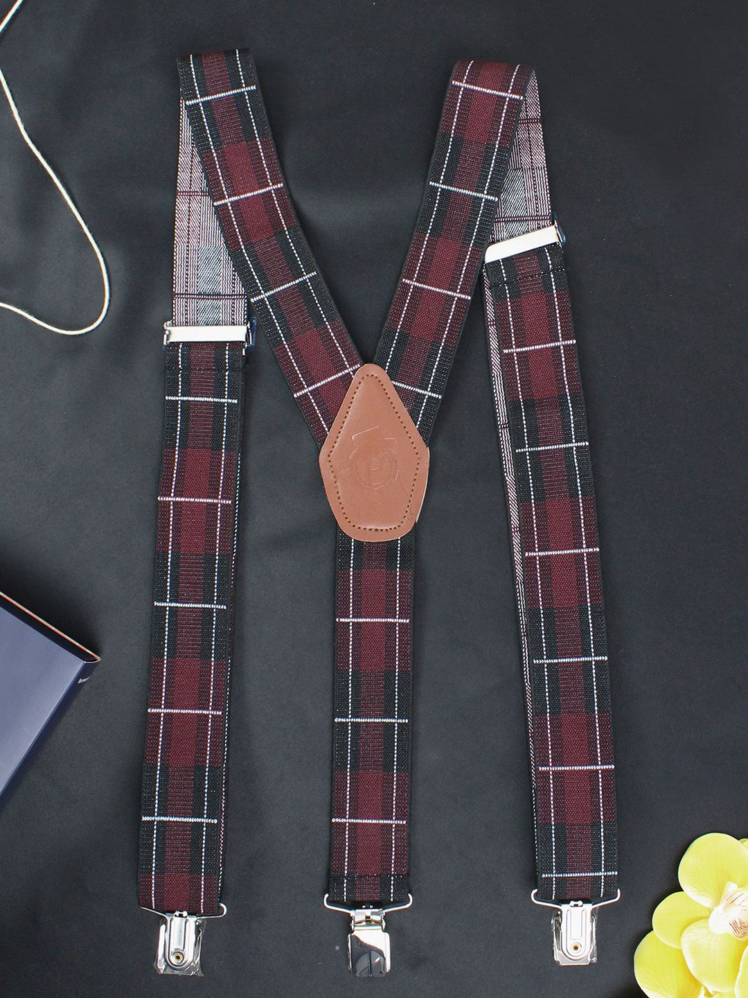 PELUCHE Men Red Patterned Statuesque Suspenders