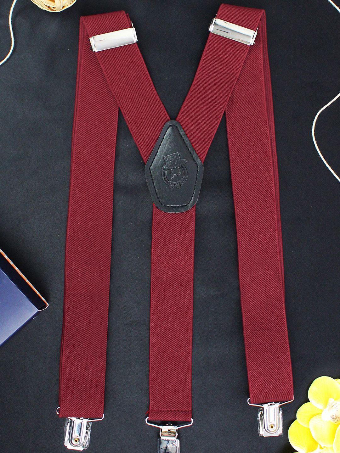 PELUCHE Men Red Solid Suspenders