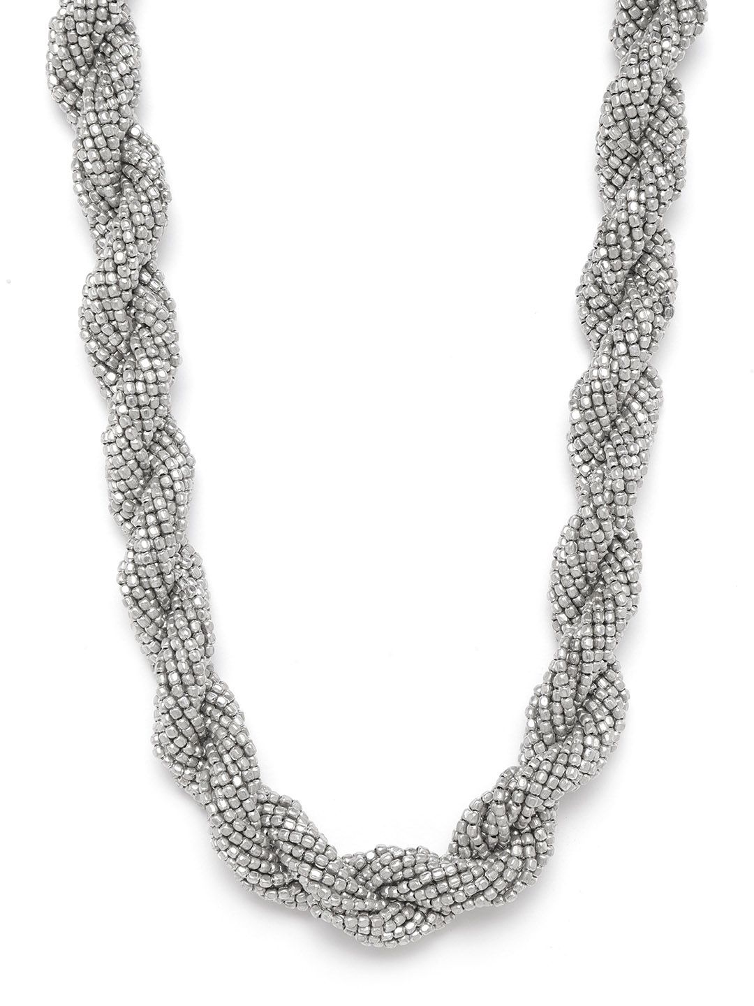 RICHEERA Oxidised Silver-Plated Beaded Necklace Price in India