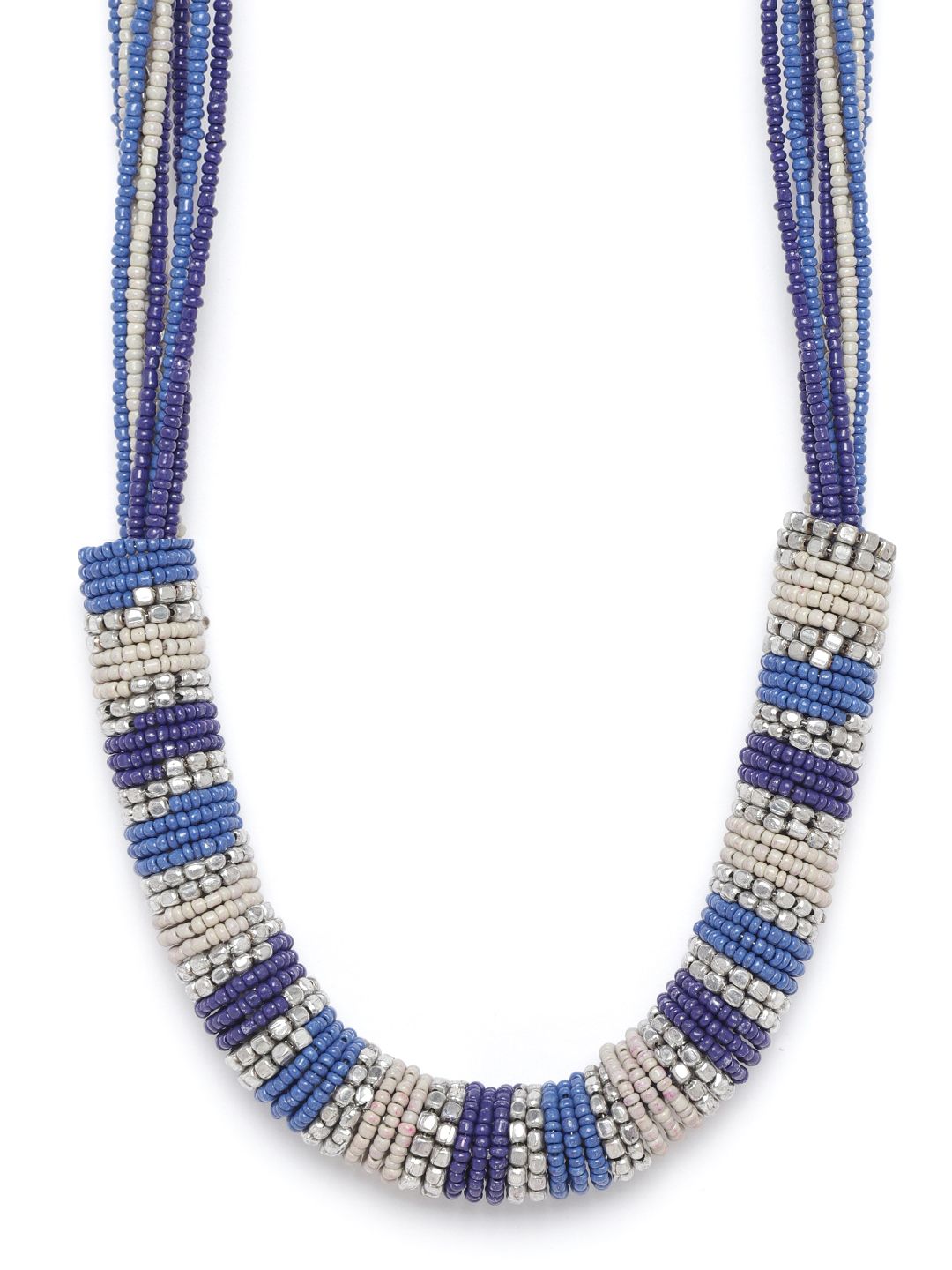 RICHEERA Women Blue & Purple Beaded Necklace Price in India