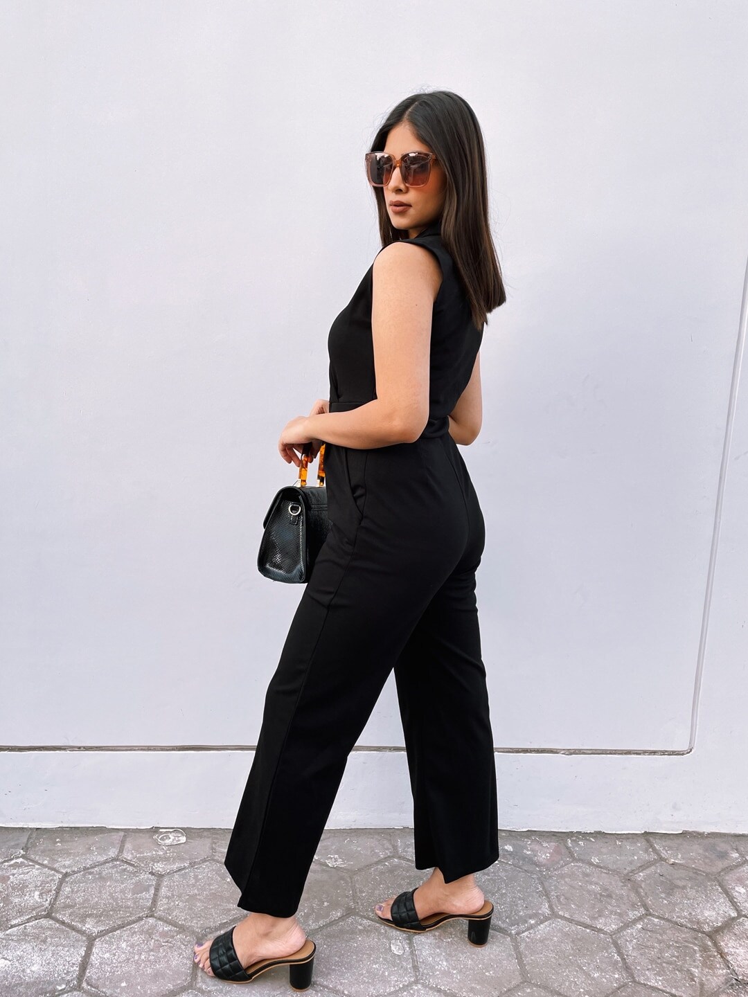 Athena Women Black Solid Basic Jumpsuit Price in India