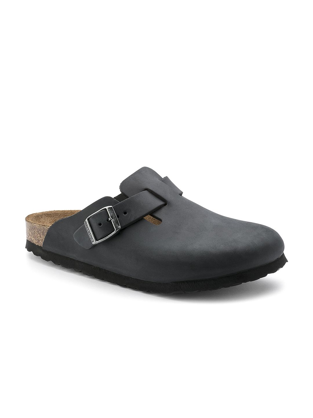 Birkenstock Unisex Black Boston Oiled Leather Regular Width Clogs Price in India