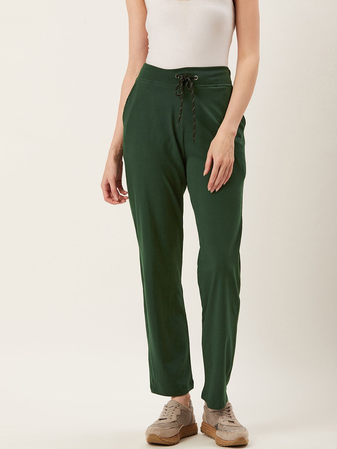 Alsace Lorraine Paris Women Green Solid Track Pants Price in India