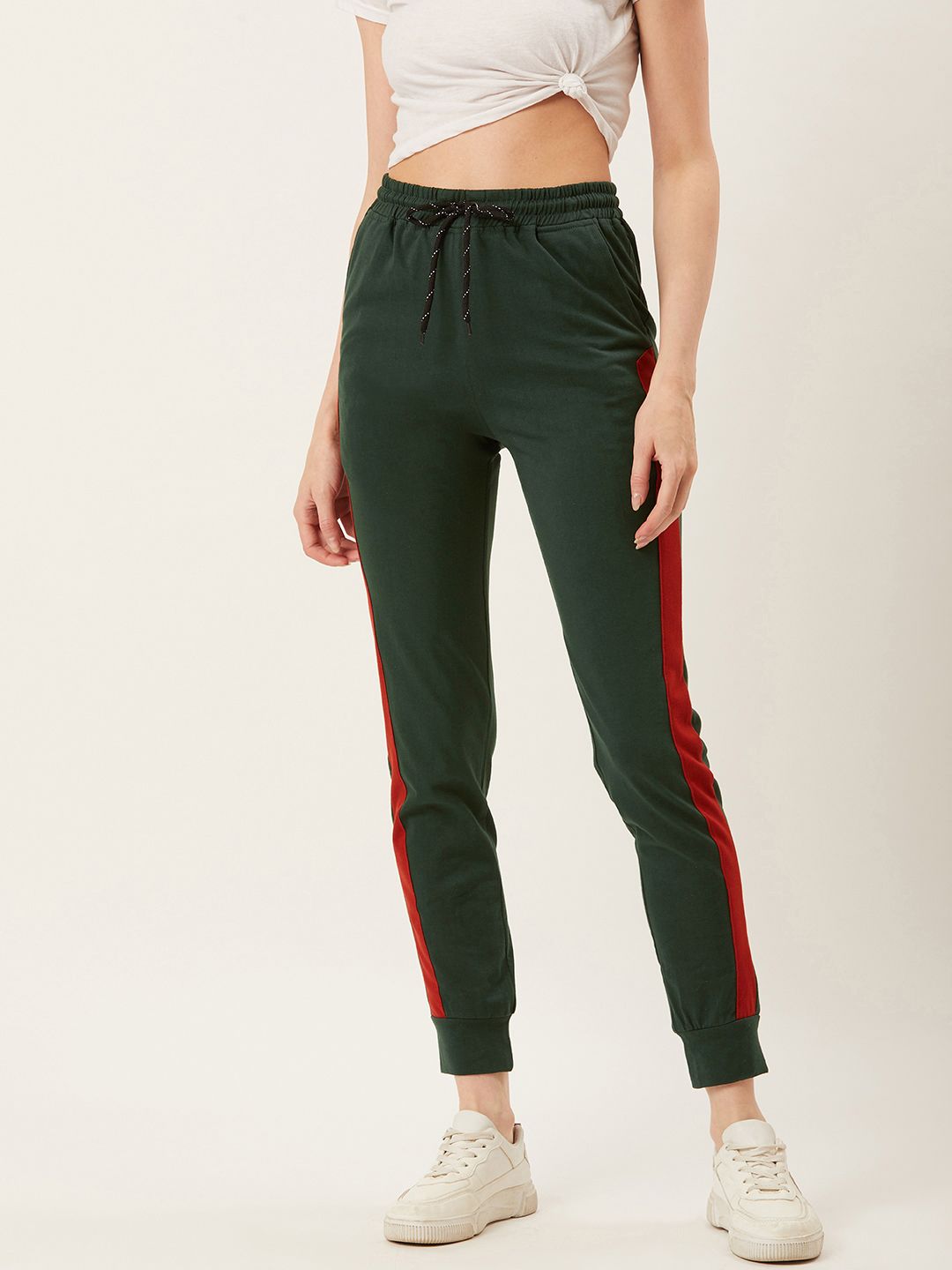 Alsace Lorraine Paris Women Green Solid Cropped Joggers Price in India