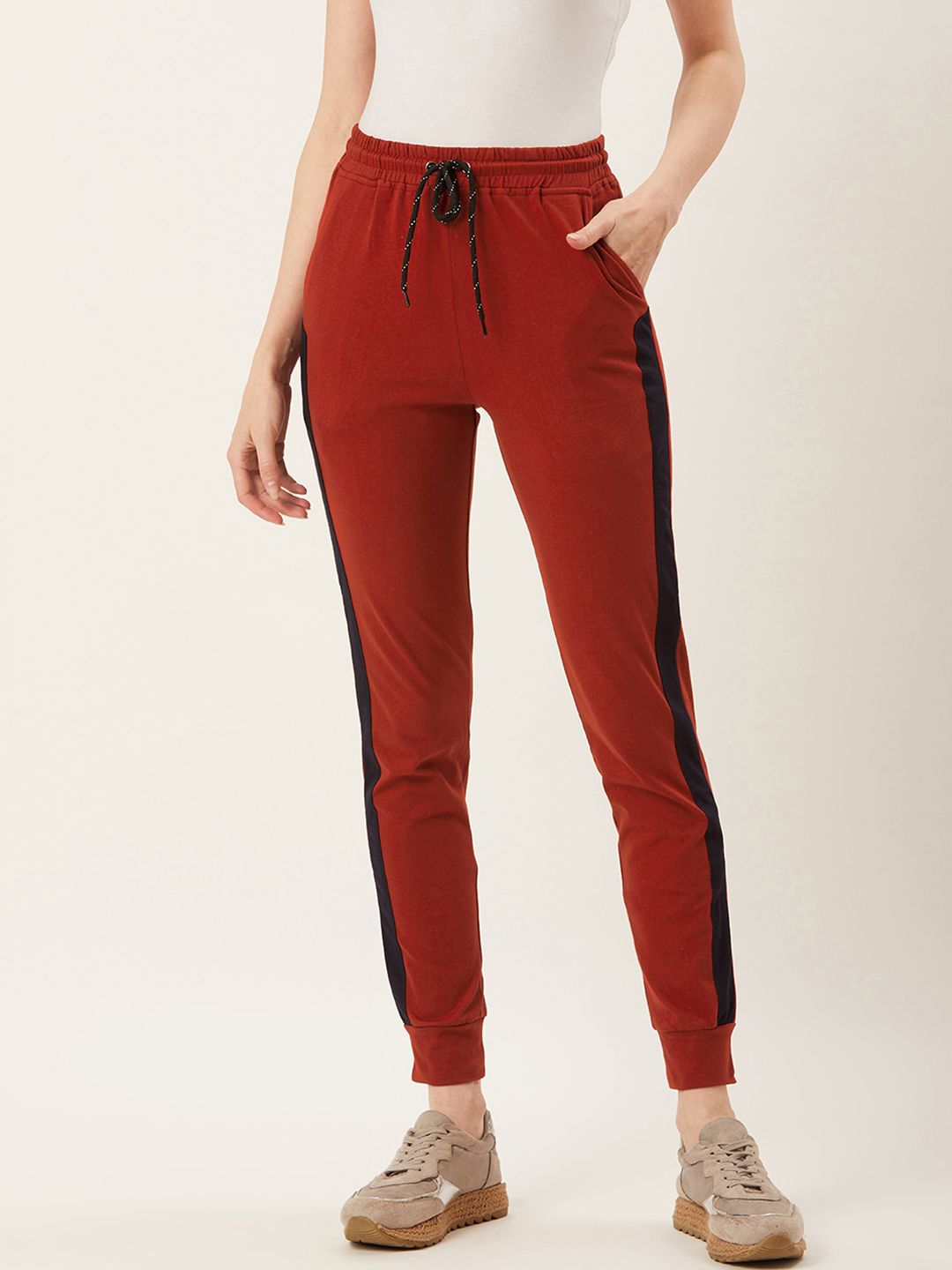 Alsace Lorraine Paris Women Maroon Solid Joggers Price in India