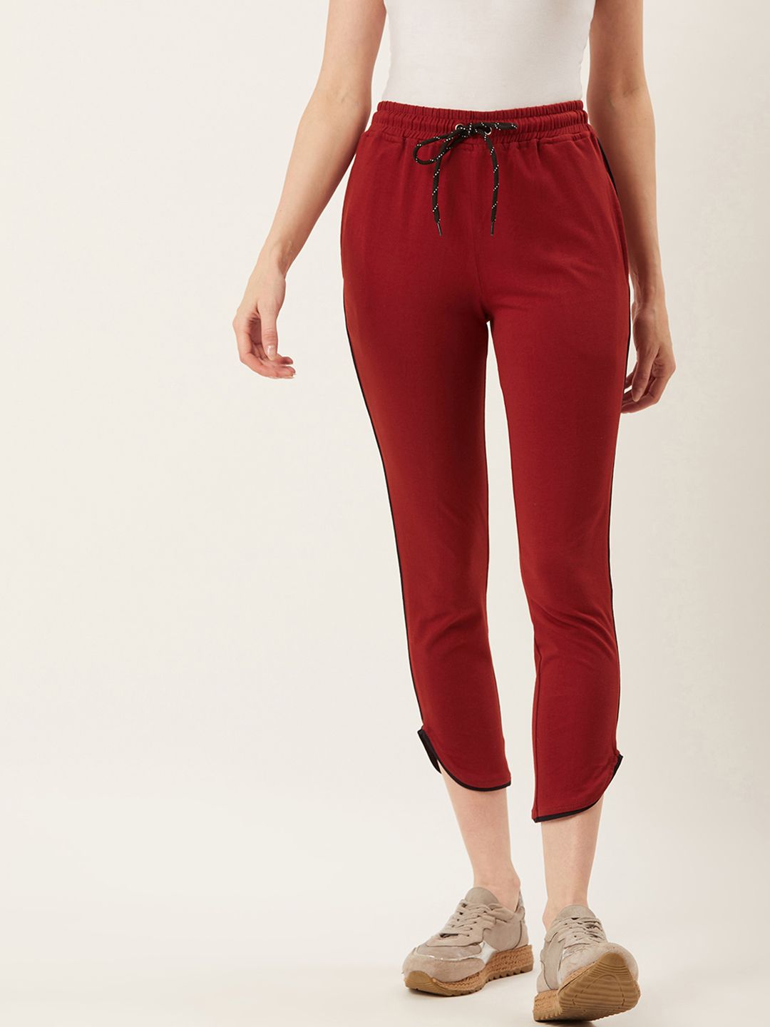 Alsace Lorraine Paris Women Maroon Solid 3/4th Track Pants Price in India