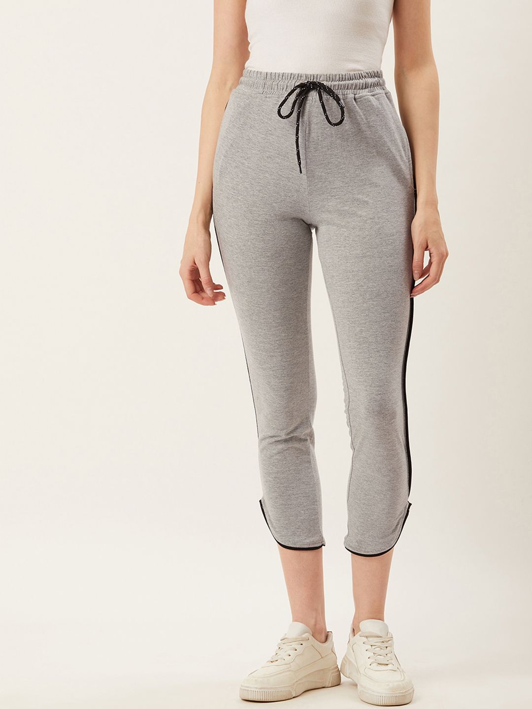 Alsace Lorraine Paris Women Grey Melange Solid 3/4th Track Pants Price in India