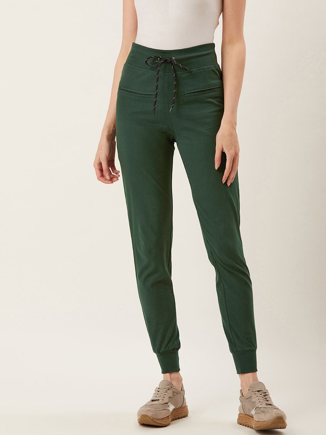 Alsace Lorraine Paris Women Green Solid Joggers Price in India