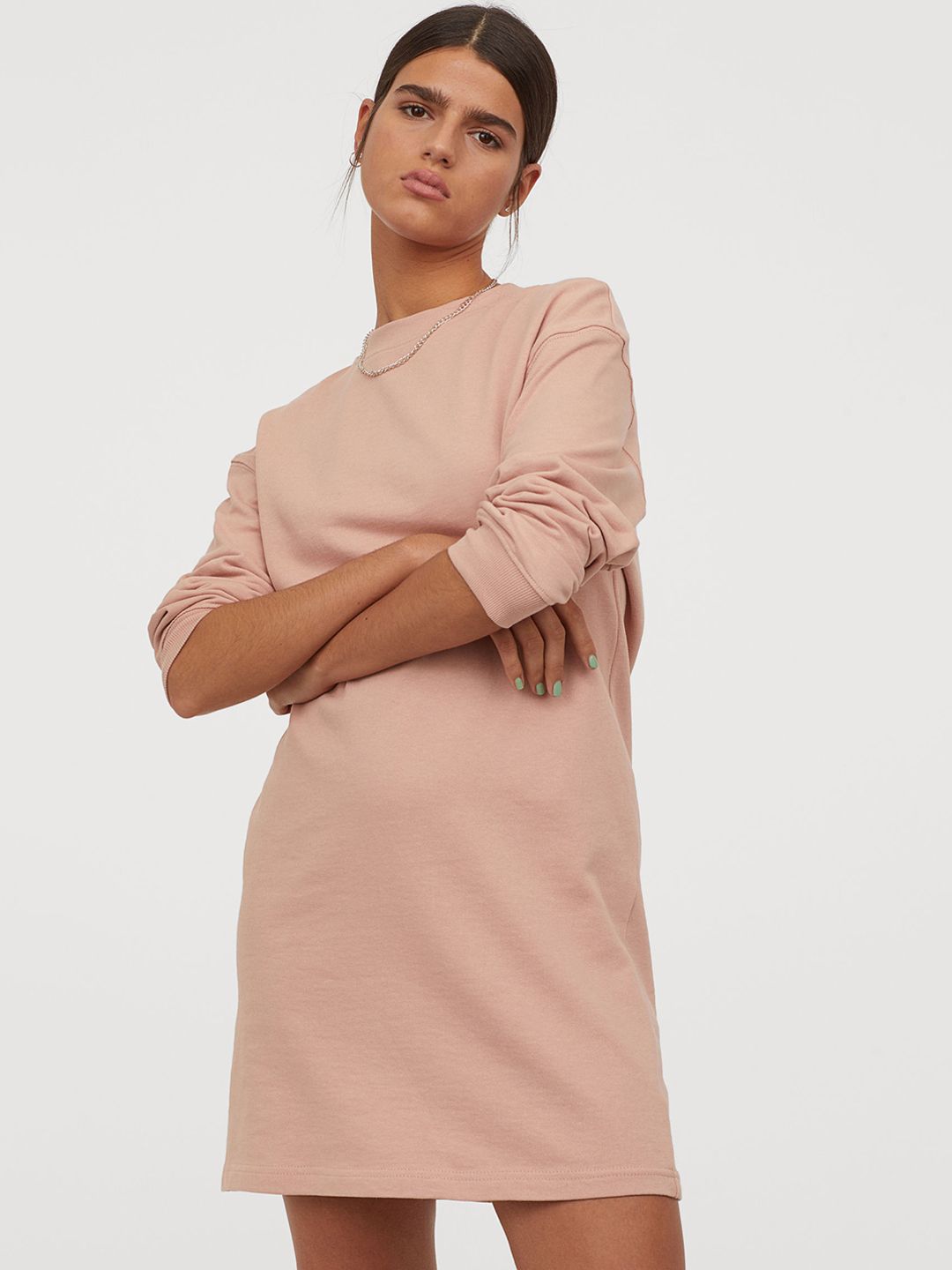 h&m ladies sweatshirt dress Ladies - Pink Sweatshirt dress - Size: XS