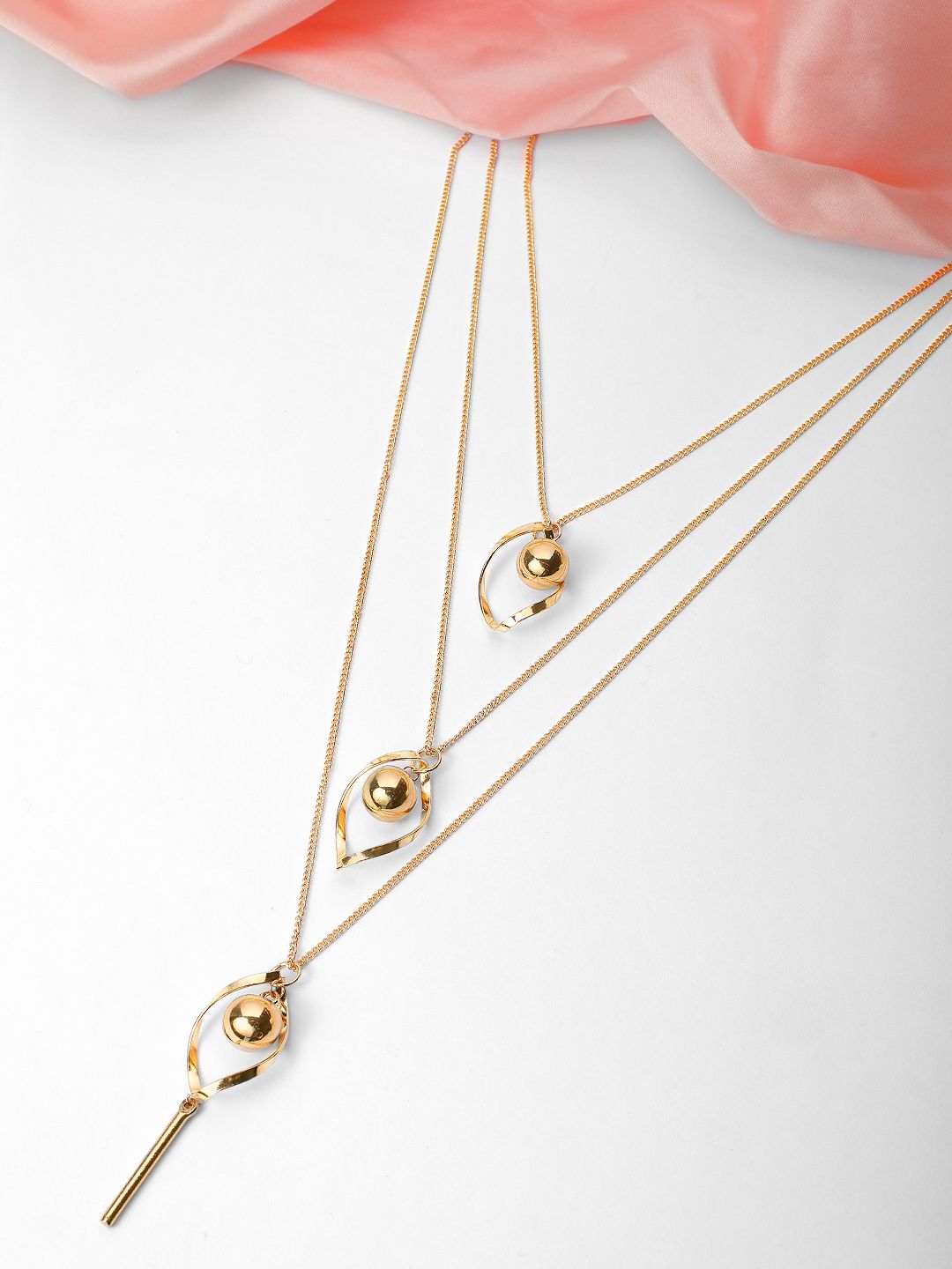 Rubans Gold-Plated Multi Layer Necklace Price in India