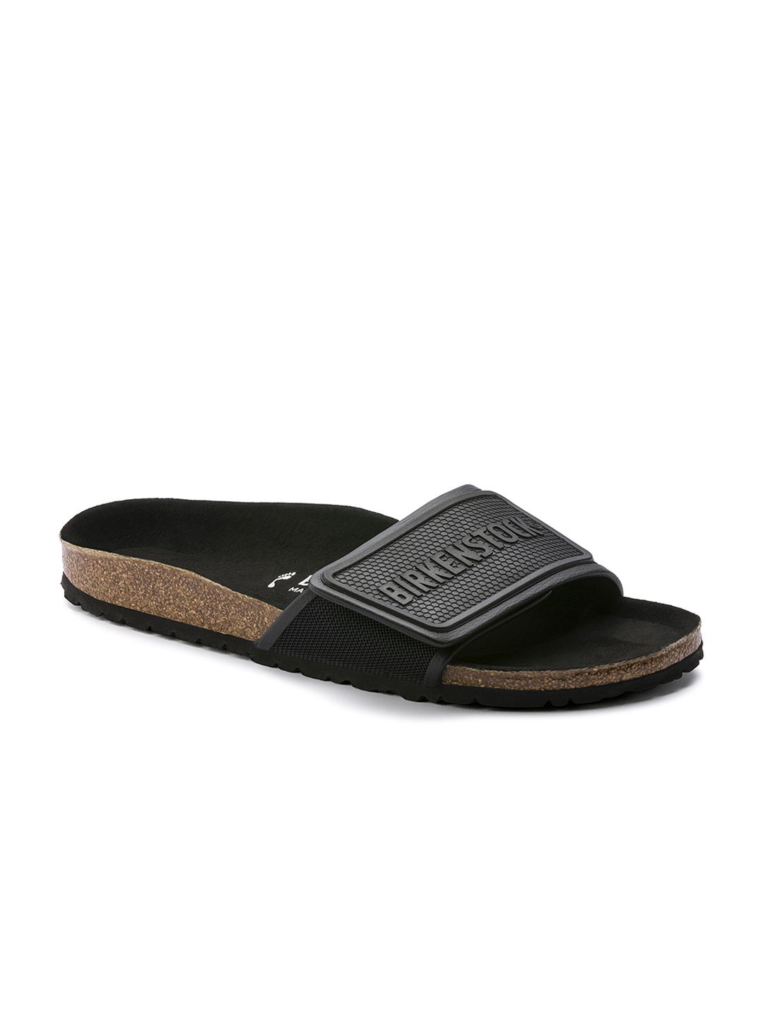 Birkenstock Unisex Black Tema Micro Fibre Textured Regular Width Sliders Price in India