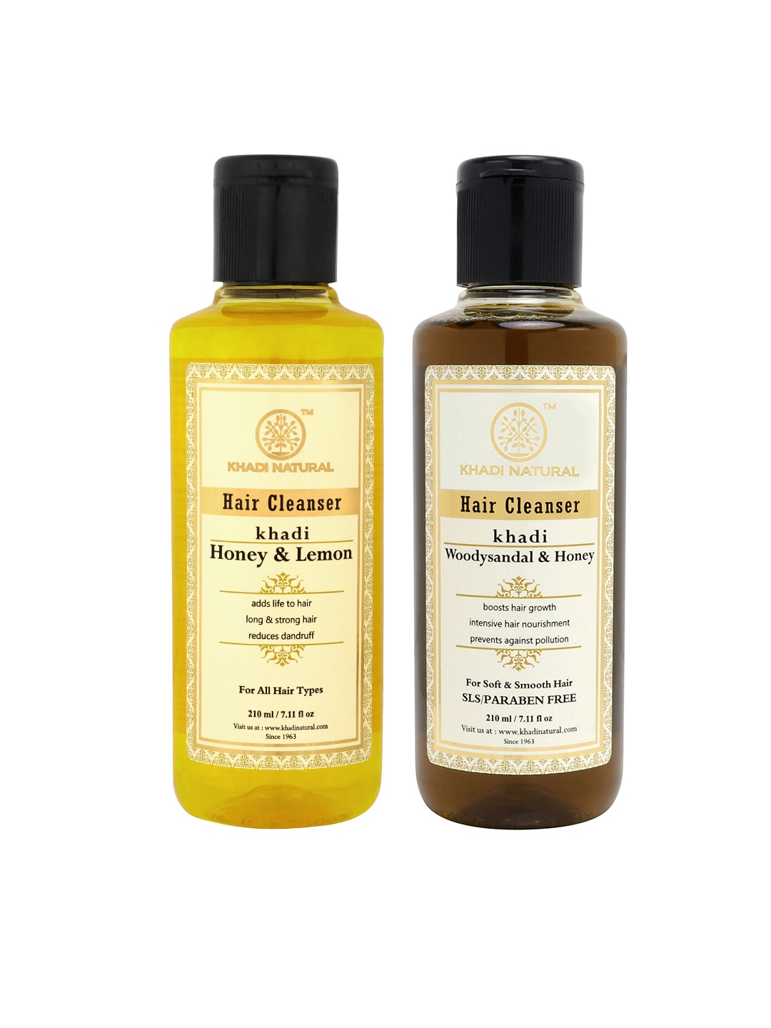 Khadi Natural Unisex Set of Honey Lemon Hair Cleanser & Woody Sandal Honey Hair Cleanser Price in India