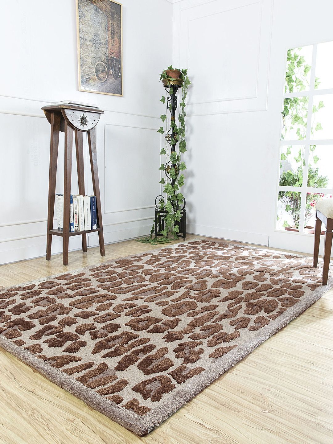Jaipur Rugs Brown & Beige Geometric Hand-Tufted Carpet Price in India