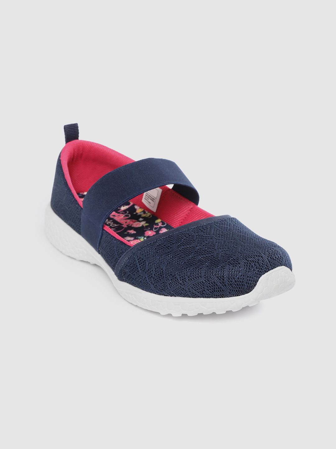 KazarMax Women Navy Blue Woven Design Slip-On Sneakers Price in India