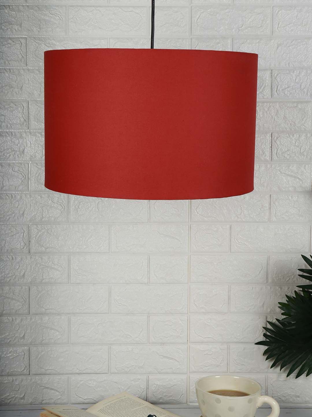 Grated Ginger Red Solid Handcrafted Cylindrical Hanging Light Price in India
