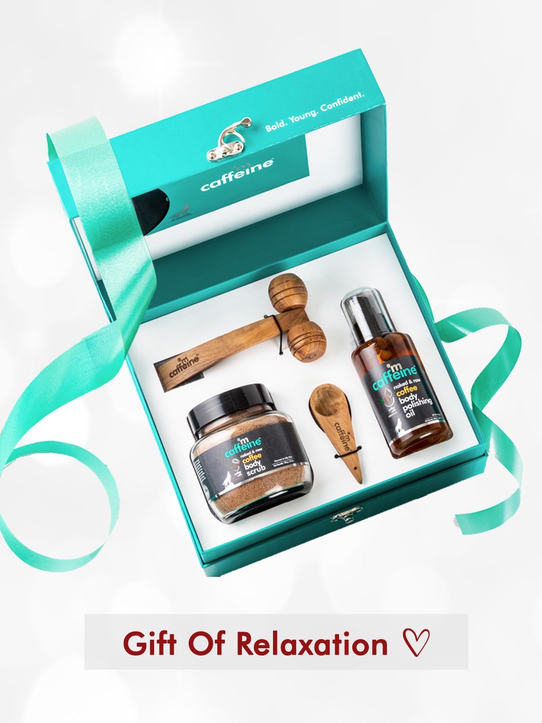 MCaffeine De-Stress Gift Kit with Relaxing Wooden Massager deal from myntra
