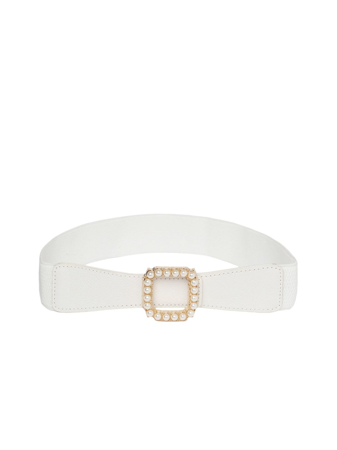 CRUSSET Women White Solid Belt Price in India