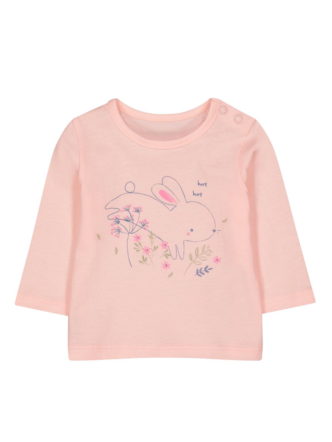 mothercare Infant Girls Pink Printed Round Neck T-shirt