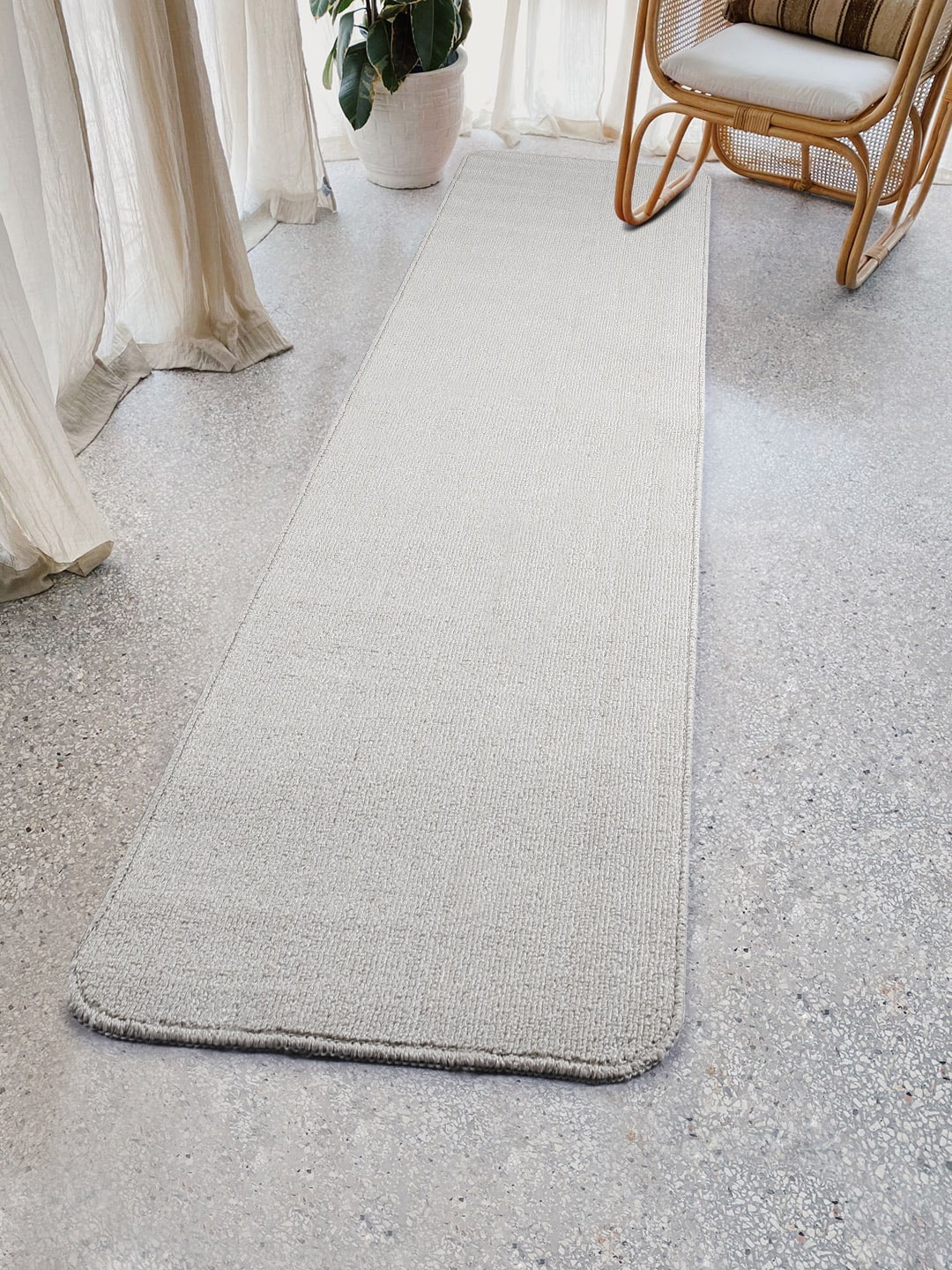 Saral Home Beige Solid Ivory Anti Skid Floor Runner Price in India