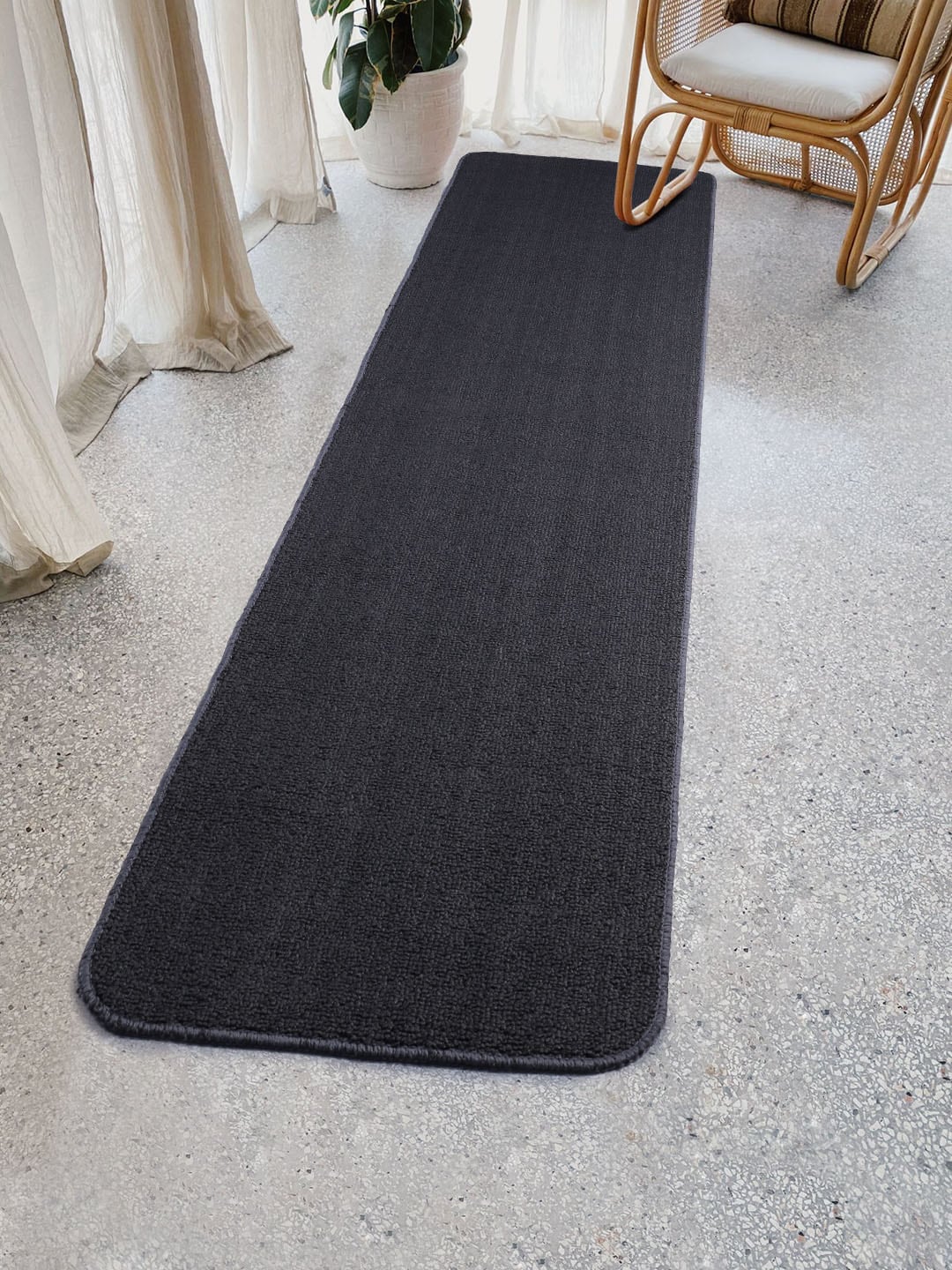 Saral Home Grey Solid Anti Skid Floor Runner Price in India
