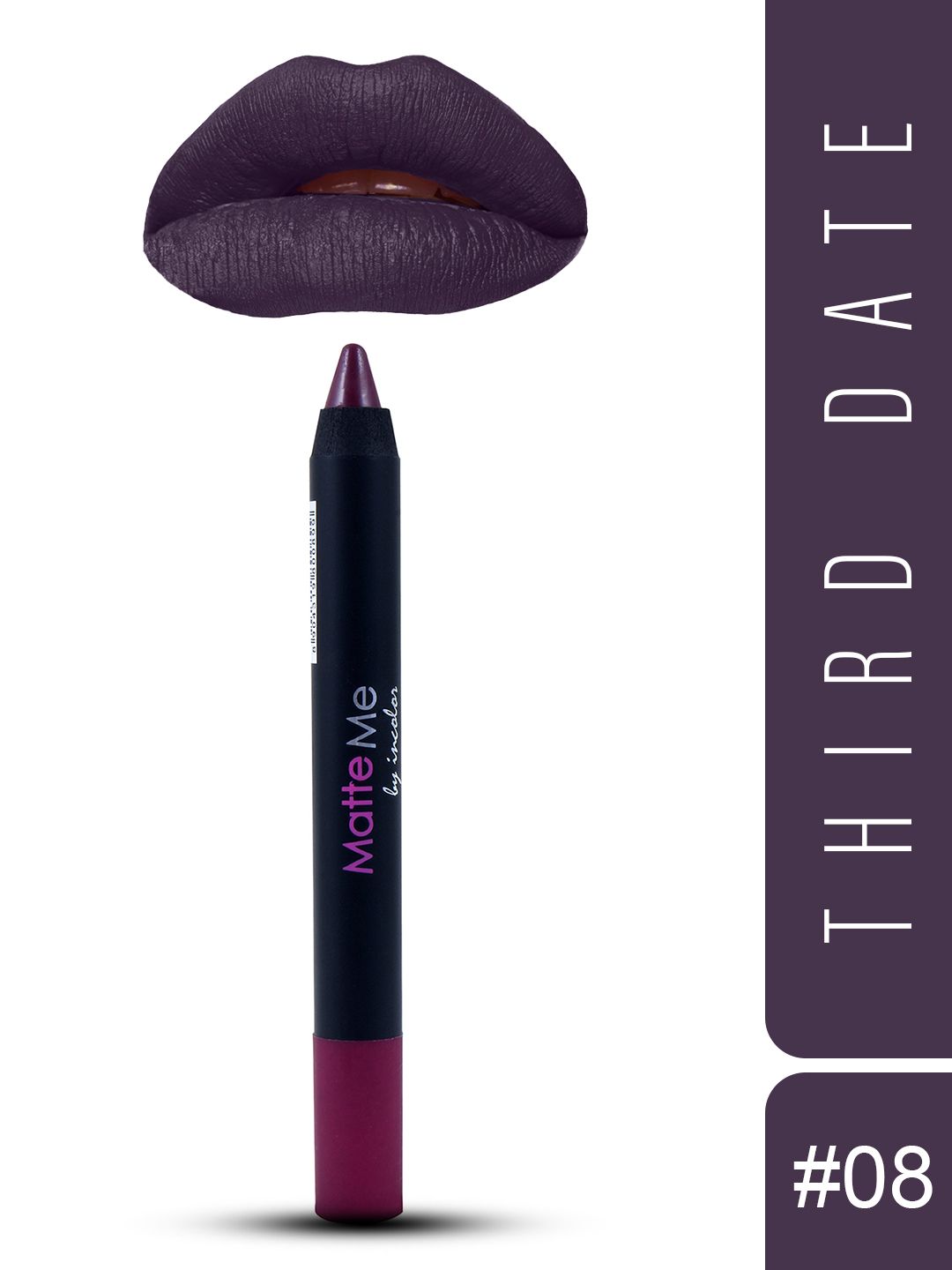 INCOLOR Mauve Matte Me 08 Third Date Crayon Lipstick 2.3 gm Price in India