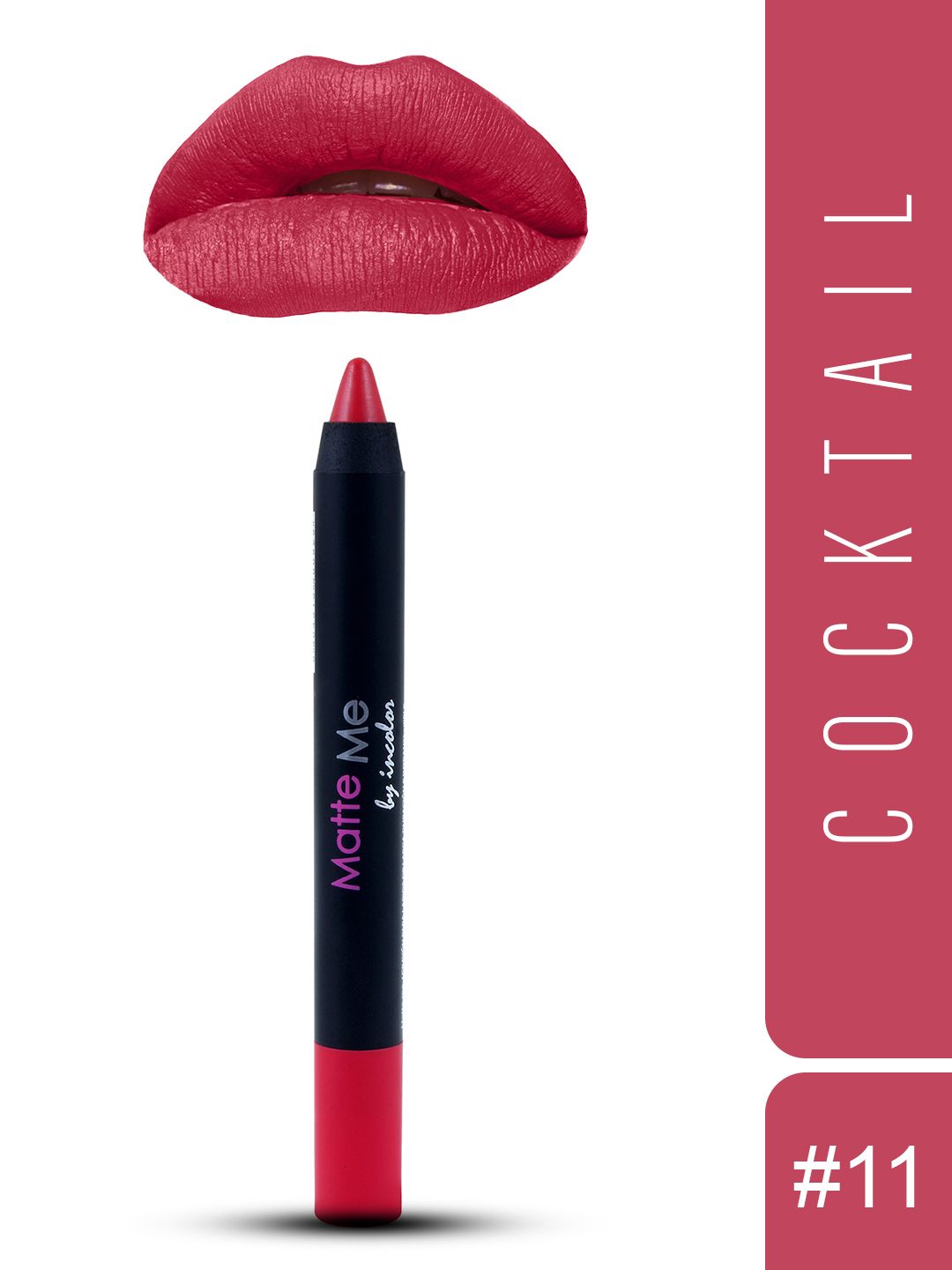 INCOLOR Orange Matte Me 11 Cocktail Crayon Lipstick 2.3 gm Price in India