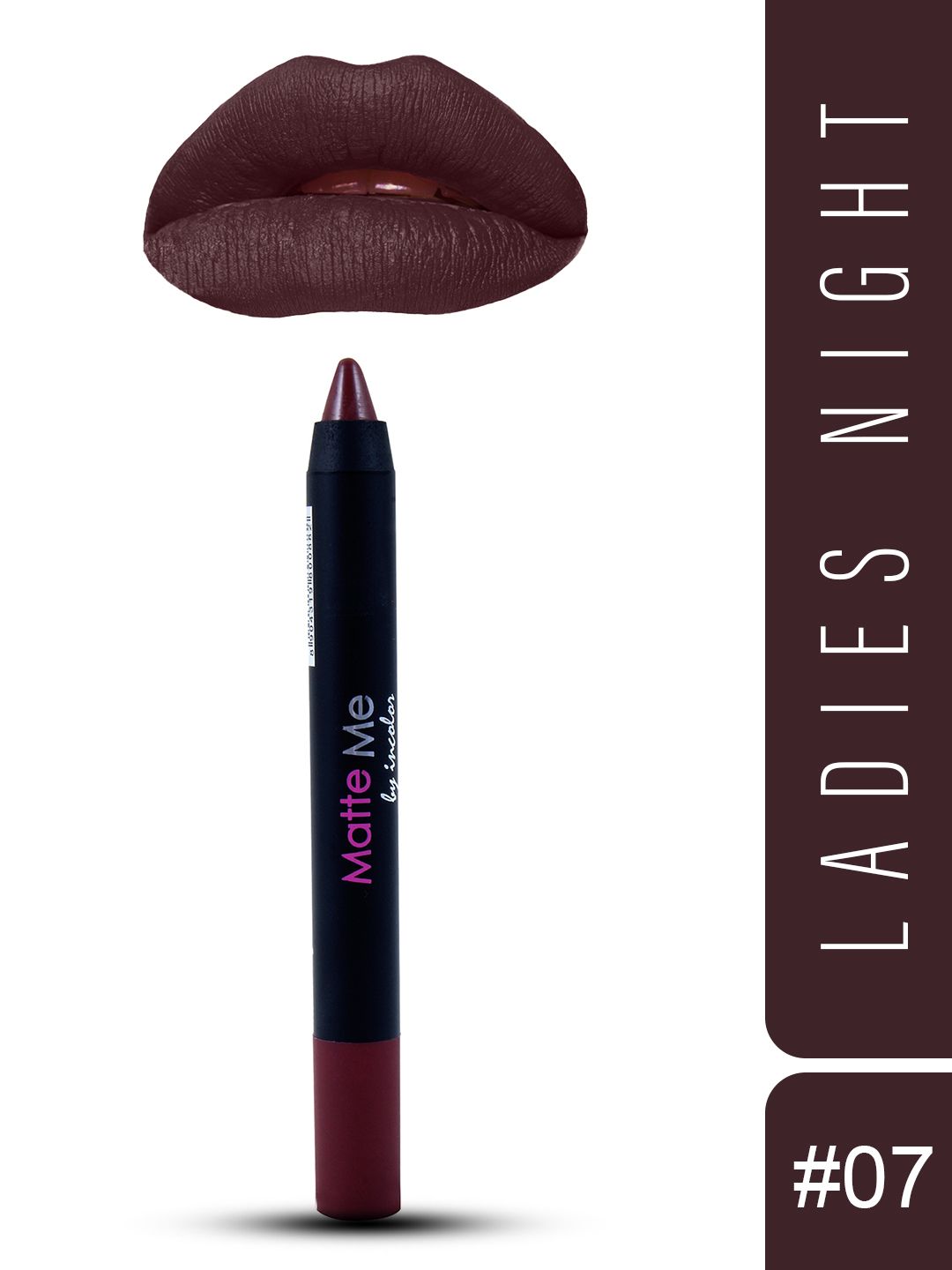 INCOLOR Matte Me Brown 07 Ladies Night Crayon Lipstick 2.3 g Price in India