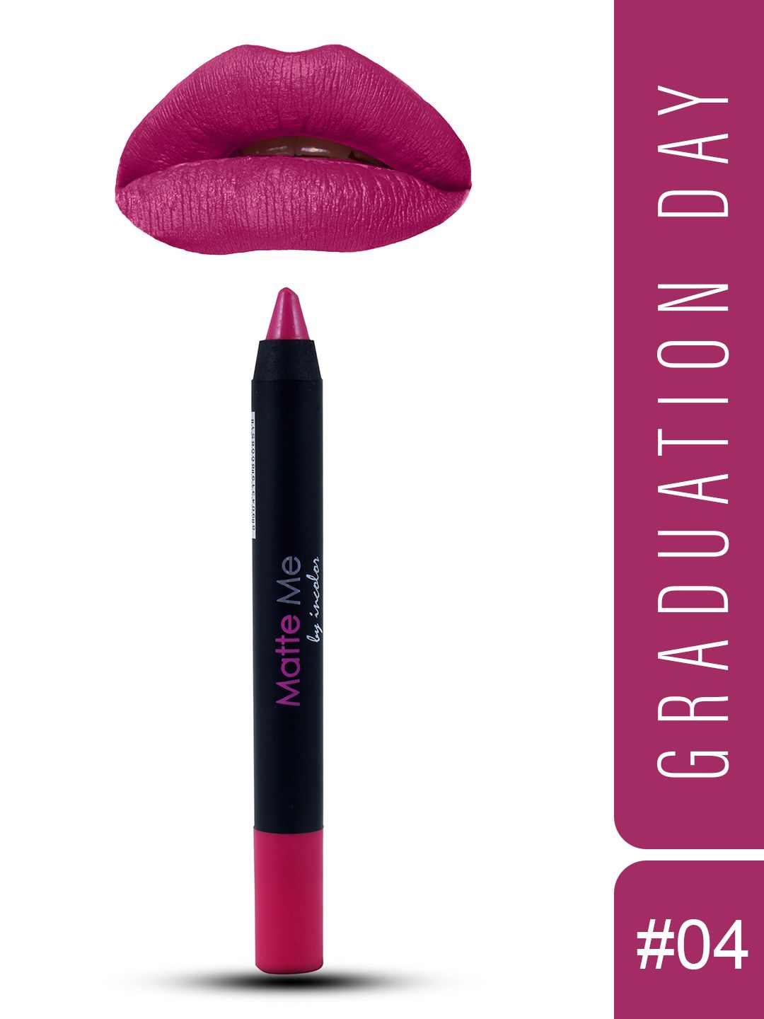 INCOLOR Pink Matte Me Crayon 04 Graduation Day Lipstick 2.3 g Price in India