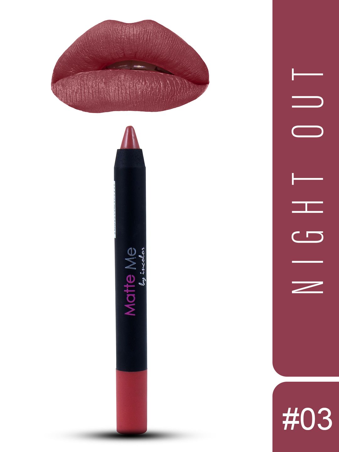 INCOLOR Matte Me Orange 03 Night Out Crayon Lipstick 2.3 g Price in India