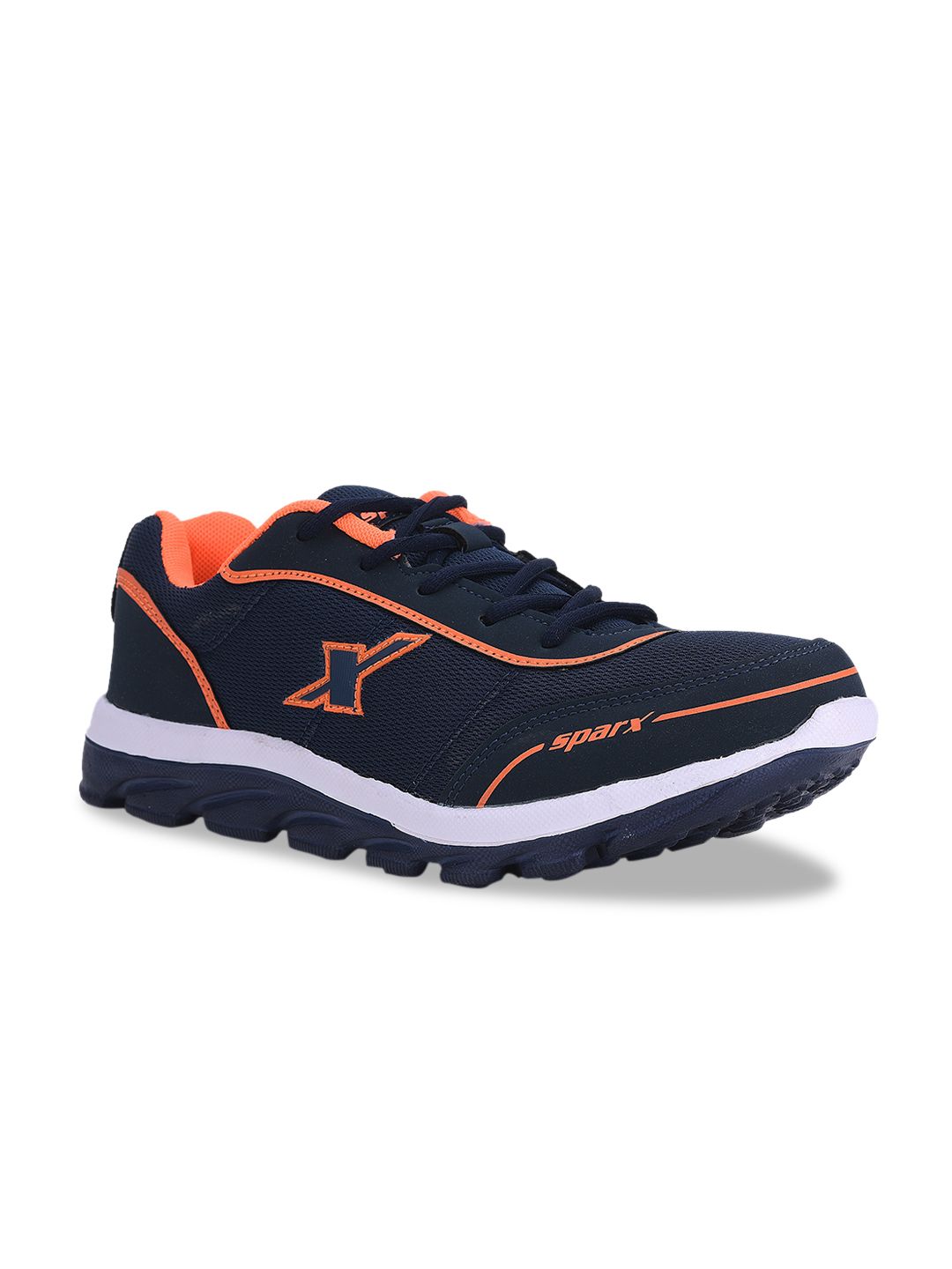 Sparx Men Navy Blue & Orange Mesh SM-277 Running Shoes