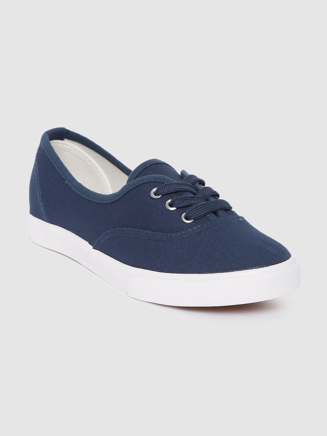 Mast & Harbour Women Navy Blue Solid Sneakers