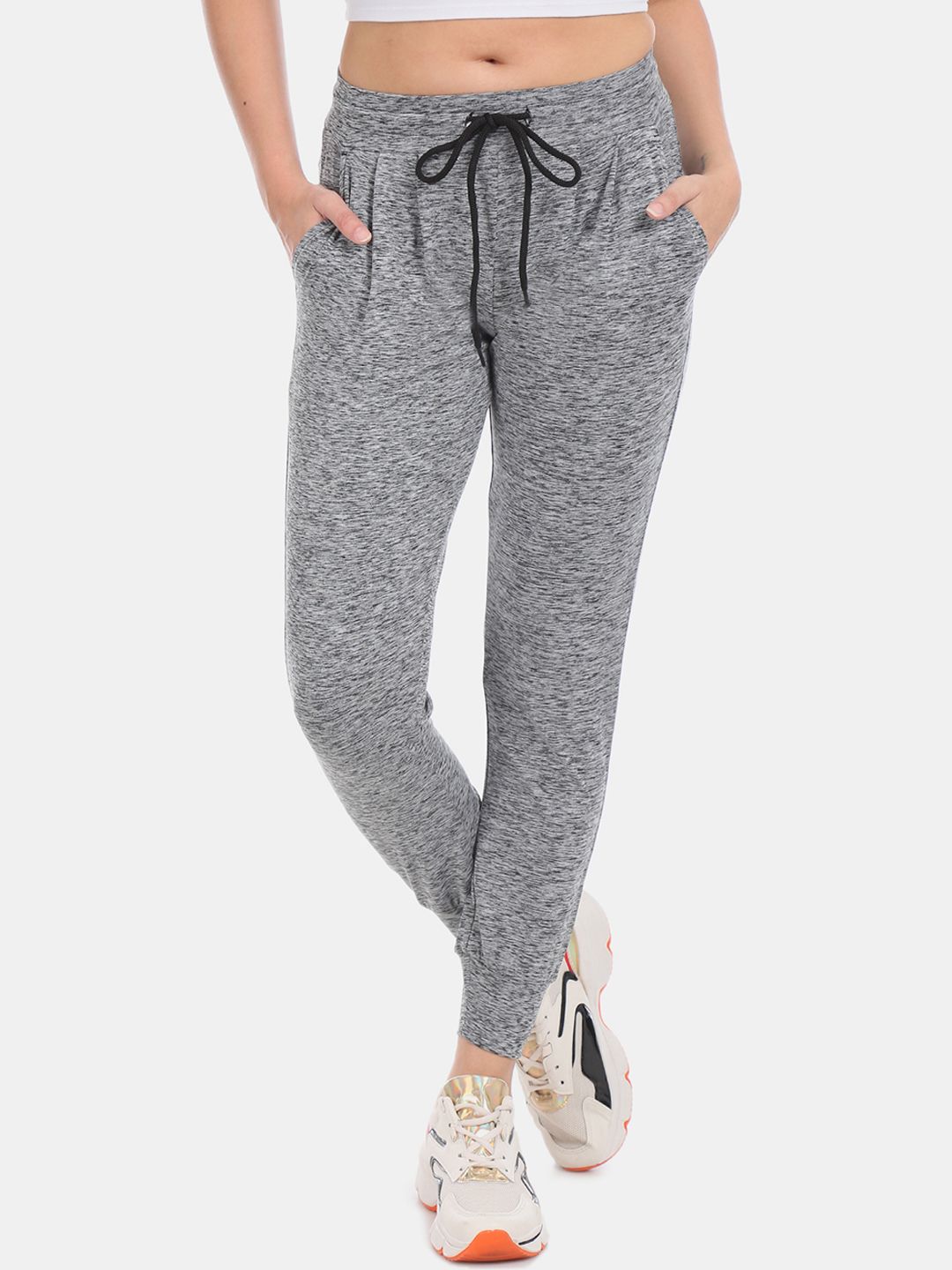 Sugr Women Grey Printed Heathered Active Joggers Price in India
