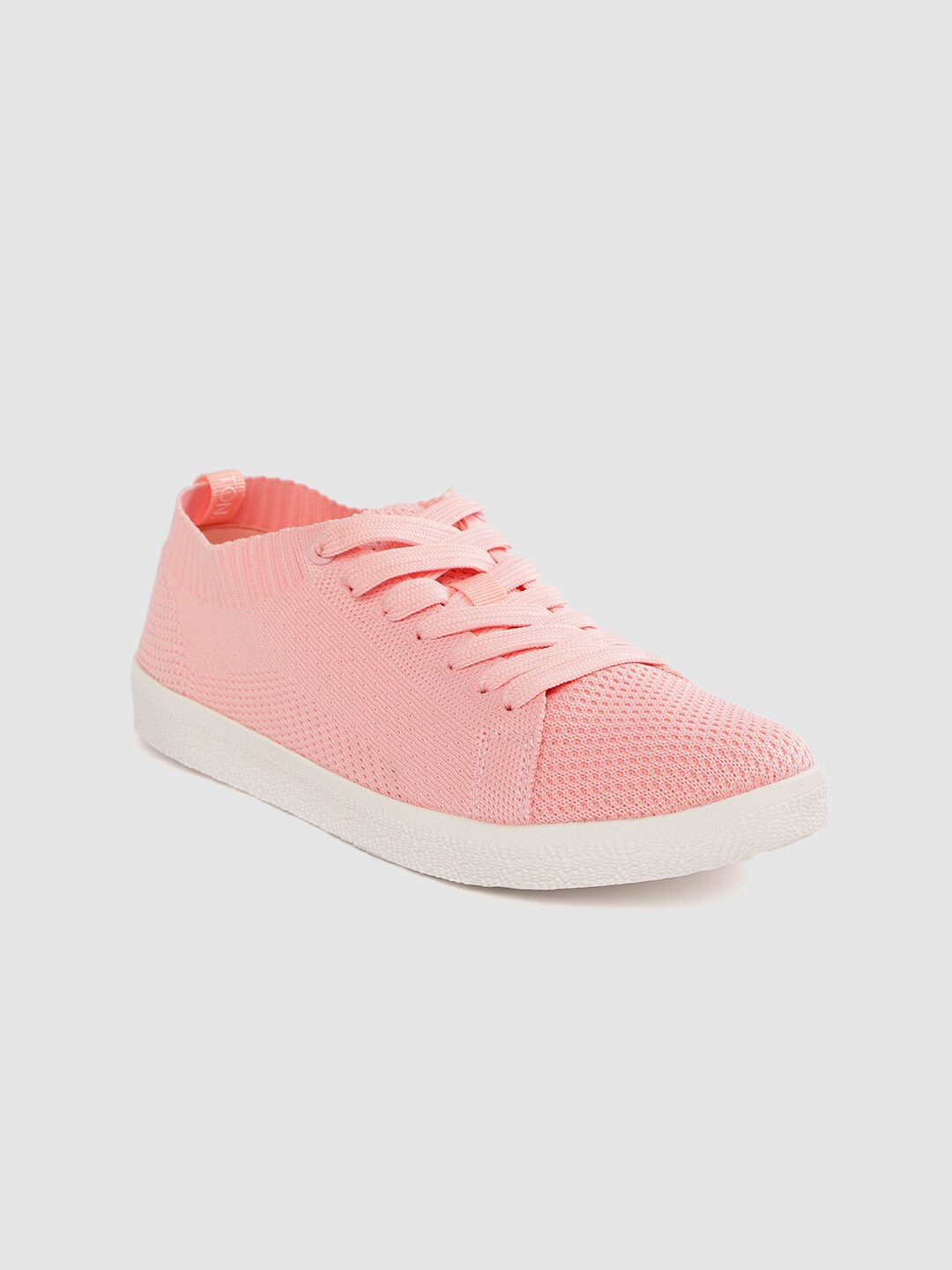 United Colors of Benetton Women Pink Woven Design Sneakers Price in India