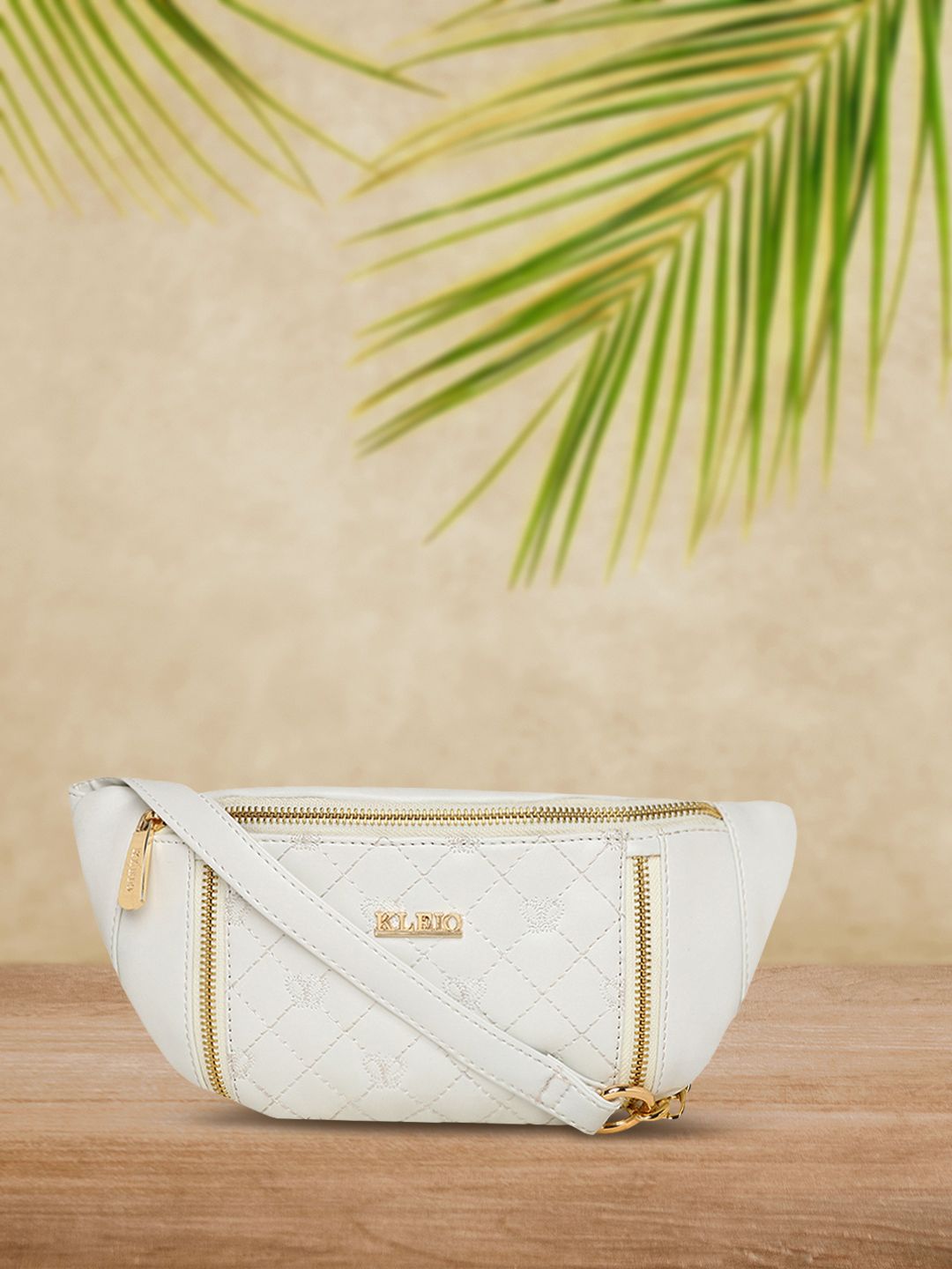 KLEIO White Solid Sling Bag Price in India