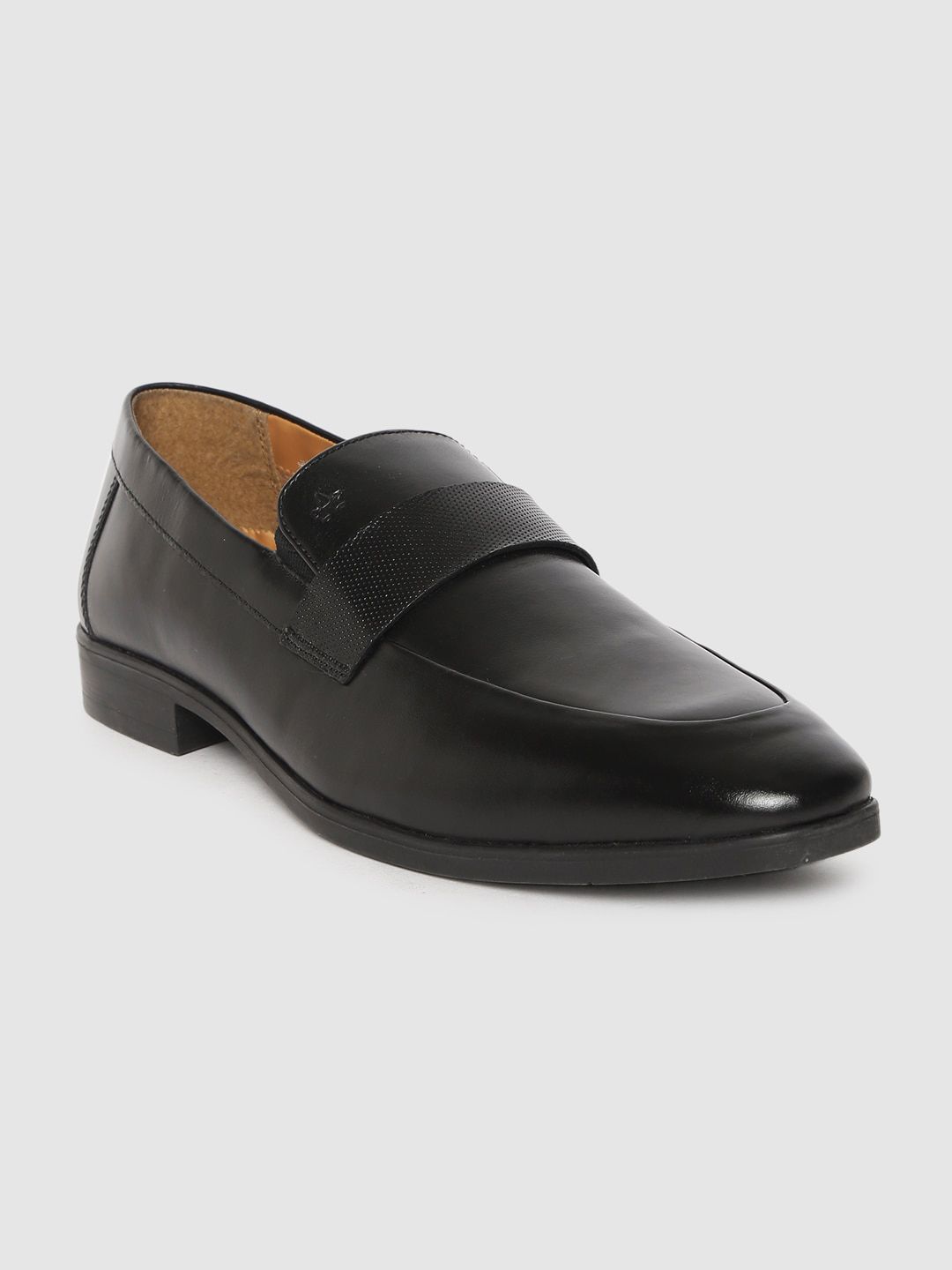 Arrow Men Black Genuine Leather Formal Loafers