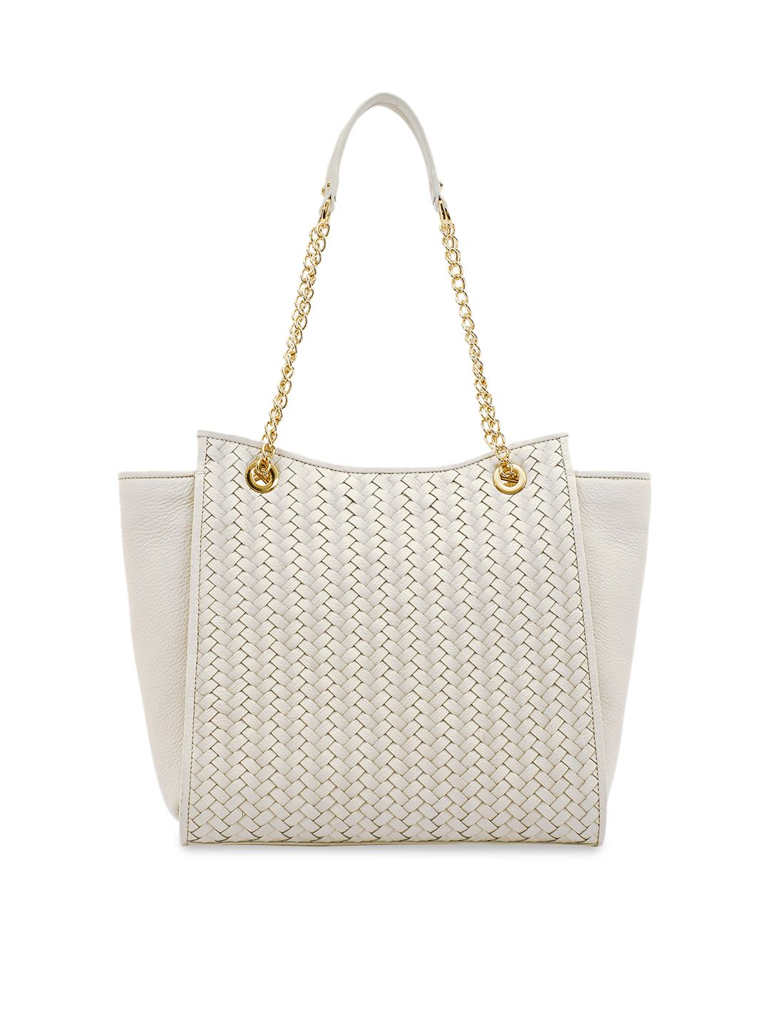 Eske White Textured Leather Shoulder Bag Price in India