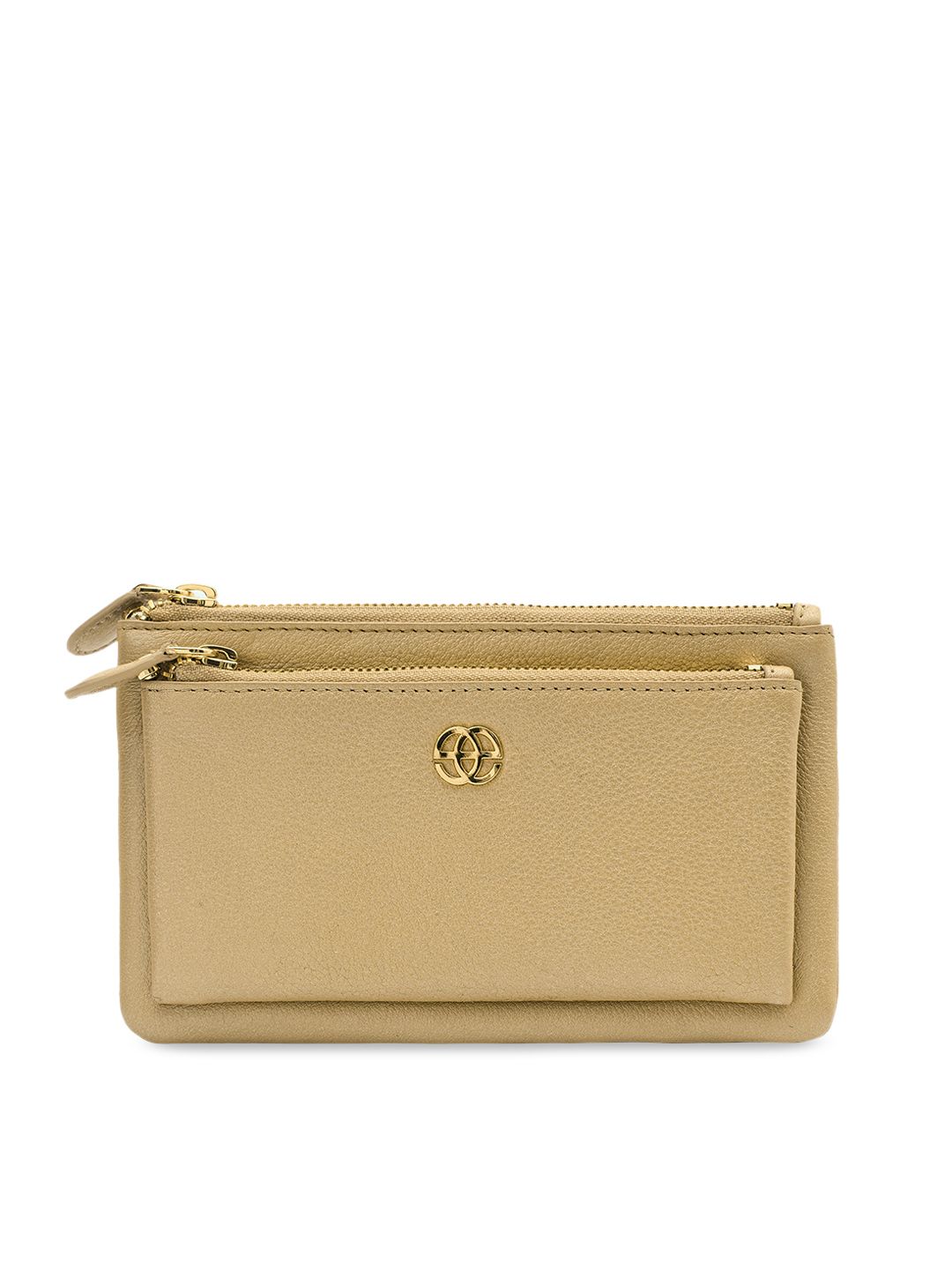 Eske Women Gold-Toned Solid Zip Around Wallet Price in India