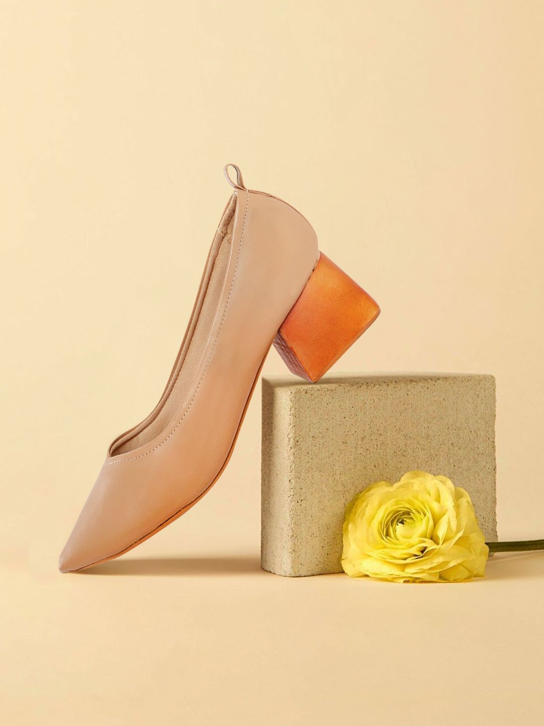her by invictus Women Beige Solid Pumps Price in India
