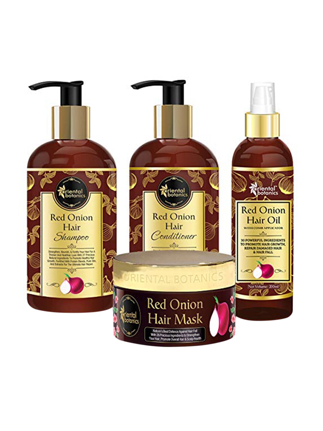Oriental Botanics Red Onion Shampoo with Conditioner, Hair Oil & Hair Mask Price in India