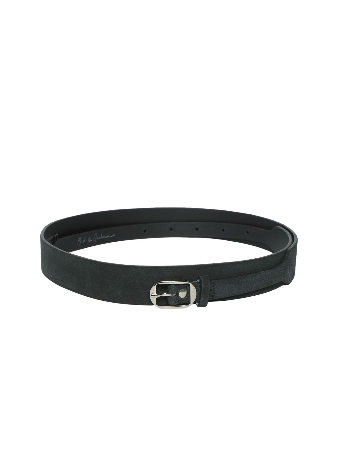 Mast & Harbour Women Black Solid Leather Belt Price in India