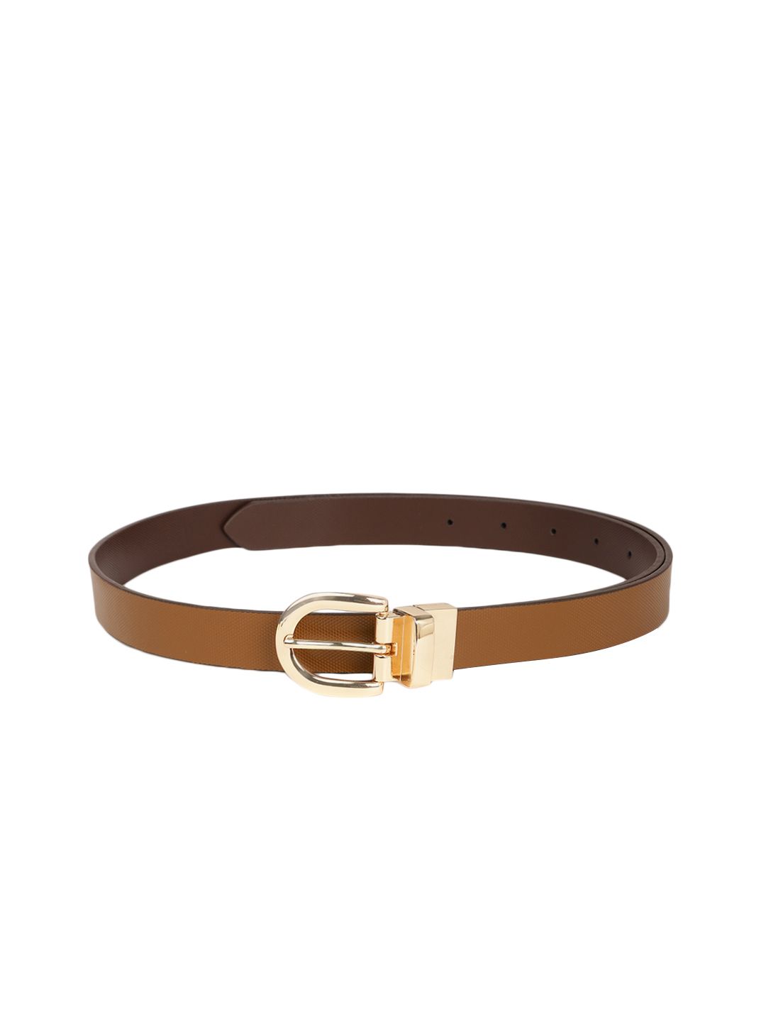 Mast & Harbour Women Tan Textured Belt Price in India