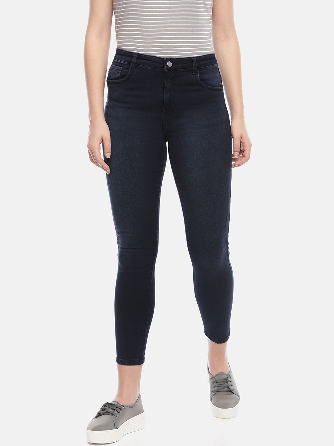 GOLDSTROMS Women Blue Slim Fit Mid-Rise Clean Look Denim Jeans Price in India