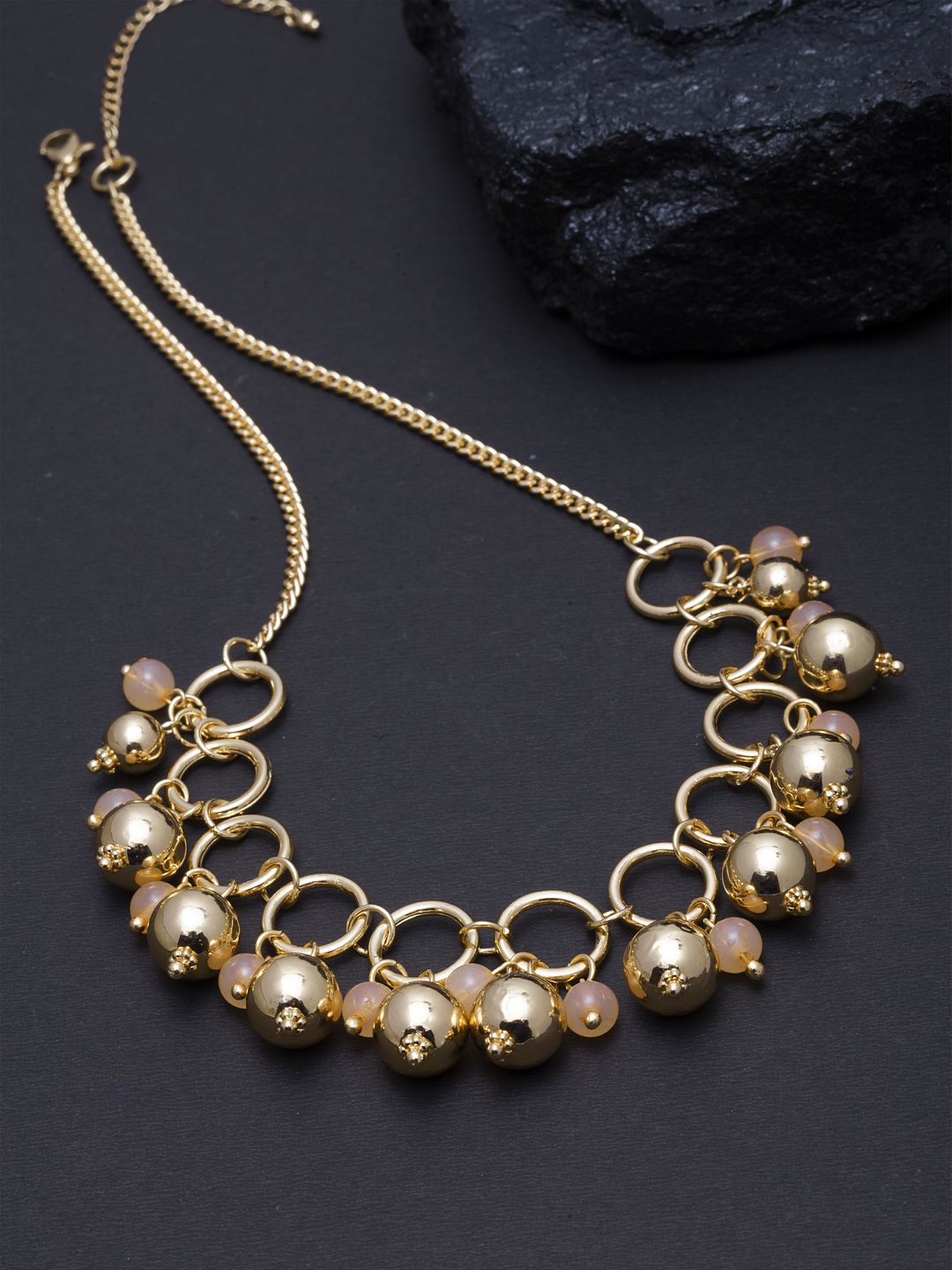 Madame Rose Gold-Plated & Pink Statement Necklace Price in India