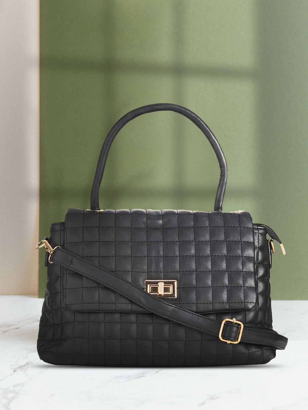 LEGAL BRIBE Black Quilted Handbag Price in India