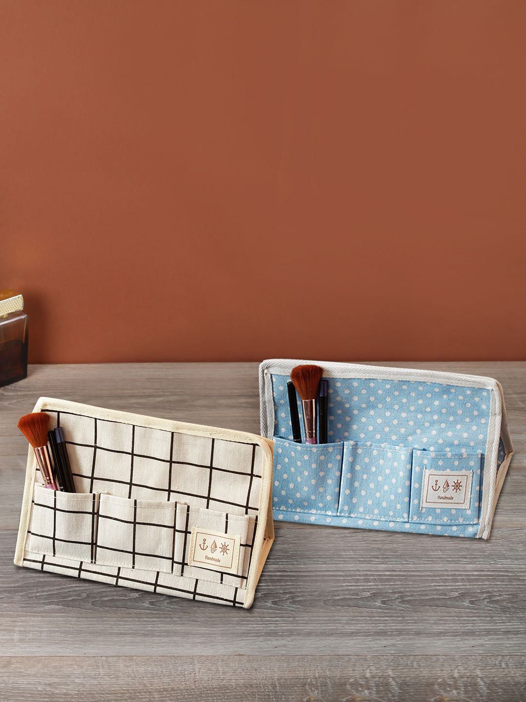 Cortina Set Of 2 Cream & Blue Multi-Utility Organisers